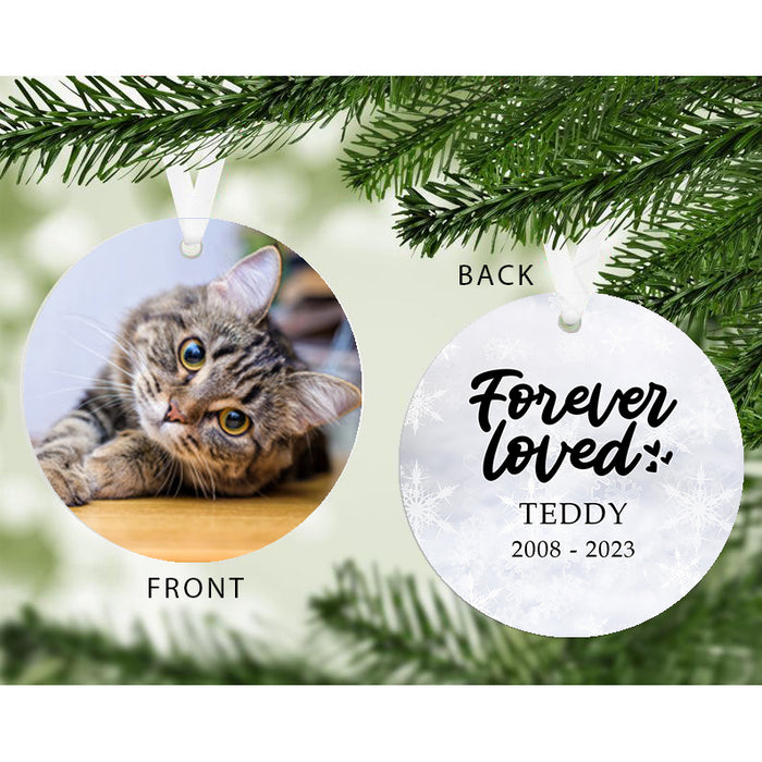 Personalised Forever Loved Pet Photo Memorial Christmas Decoration