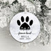 Personalised Paw Print Forever Loved Pet Memorial Christmas Decoration