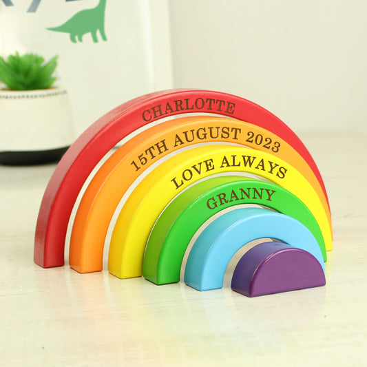 Personalised Kids Wooden Rainbow Stacker