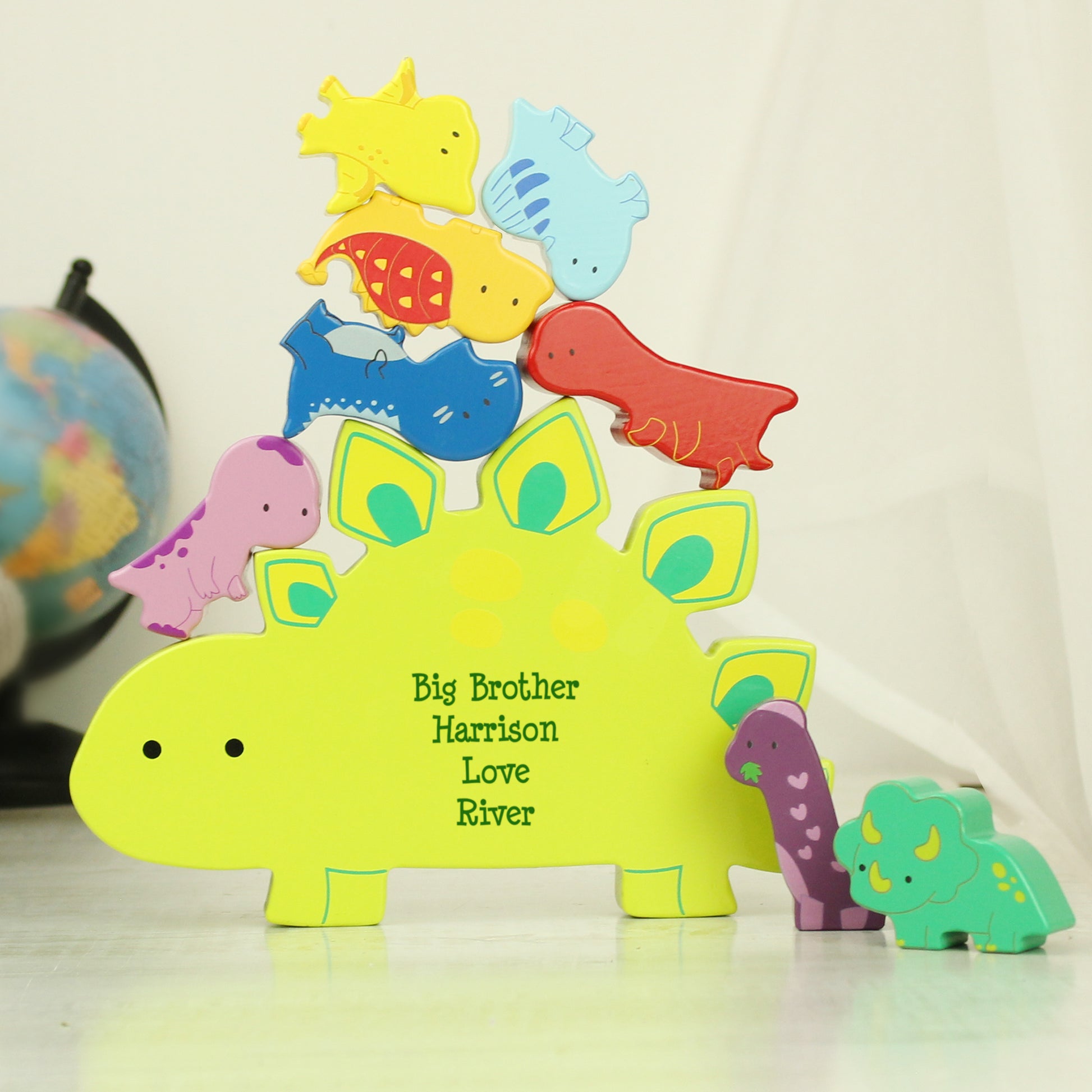 Personalised Wooden Dinosaur Stacker Toy