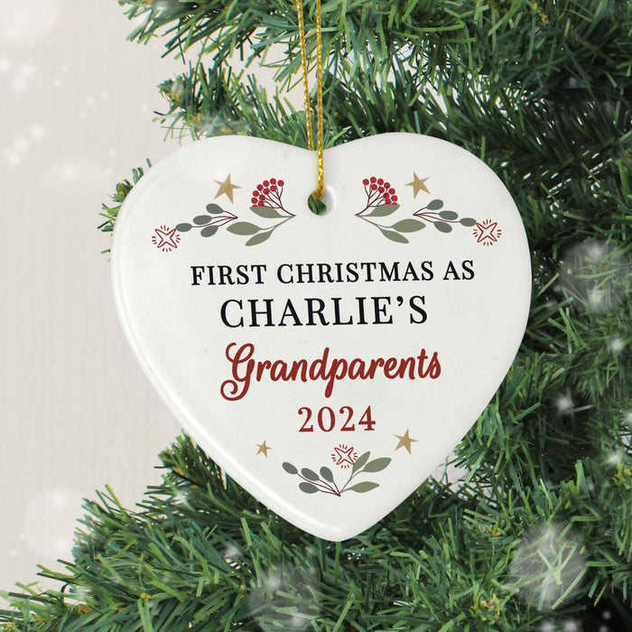 Personalised First Christmas As Grandparents Christmas Decoration