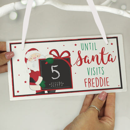 Personalised Santa Christmas Chalk Countdown Sign