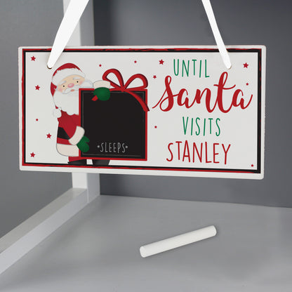 Personalised Santa Christmas Chalk Countdown Sign