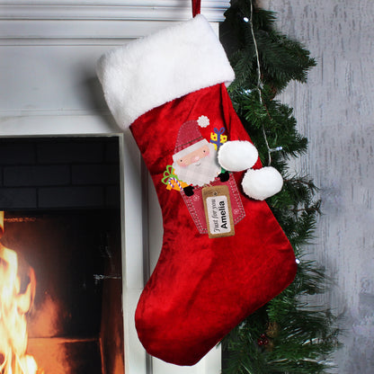 Personalised Santa Claus Red Velvet Christmas Stocking