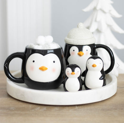 Penguin Shaped Bobble Hat Lid Mug