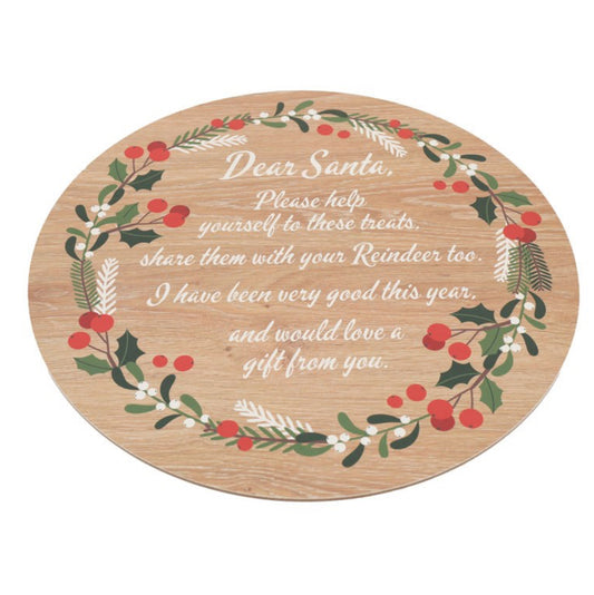 38cm Treats for Santa Wooden Serving Plate