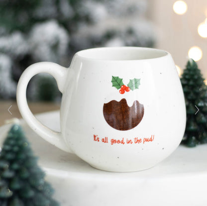 All Good in the Pud Christmas Pudding Mug