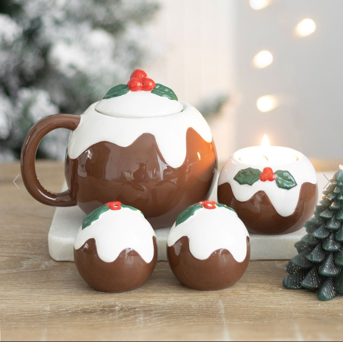 Christmas Pudding Tealight Shaped Candle Holder