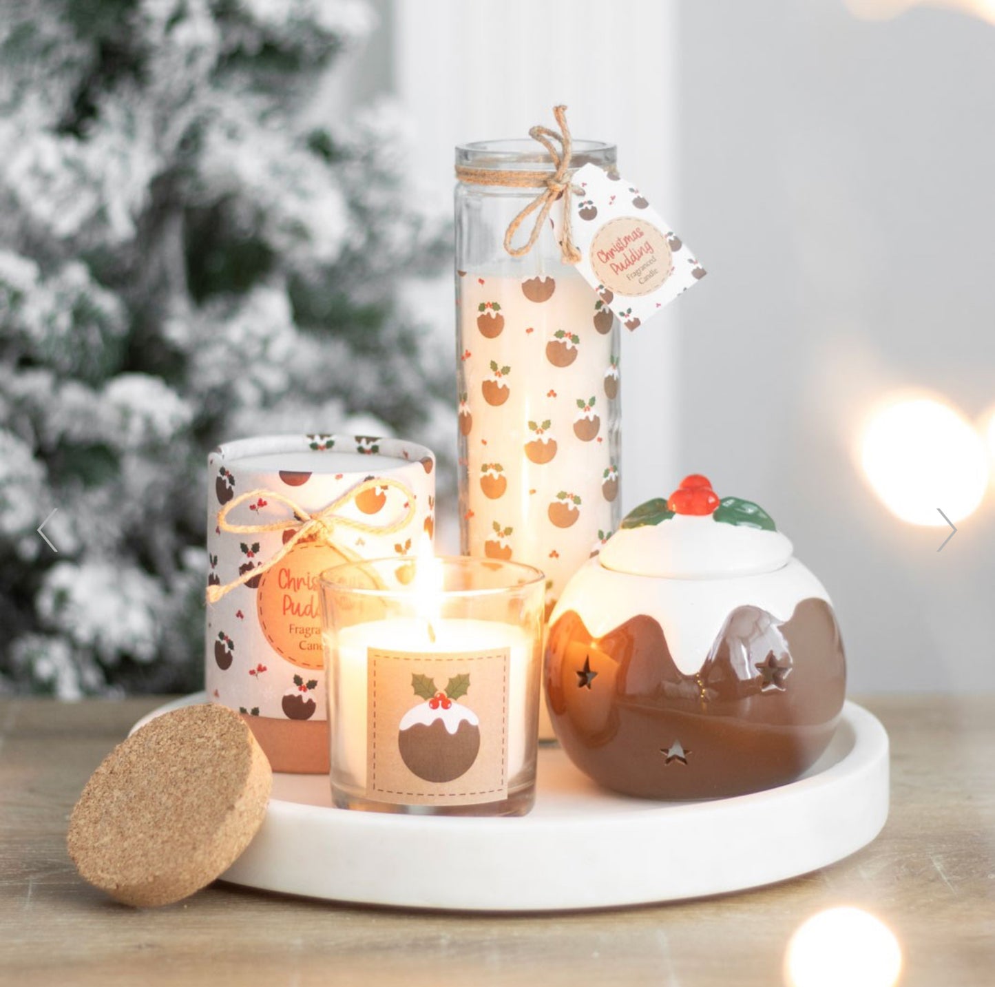 Christmas Pudding Design Advent Tube Candle