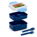 Adoramals Highland Cow Stacked Bento Lunch Box with Cutlery