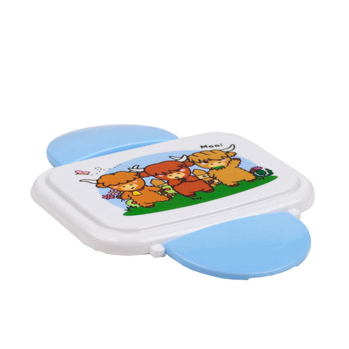 Adoramals Highland Cow Stacked Bento Lunch Box with Cutlery