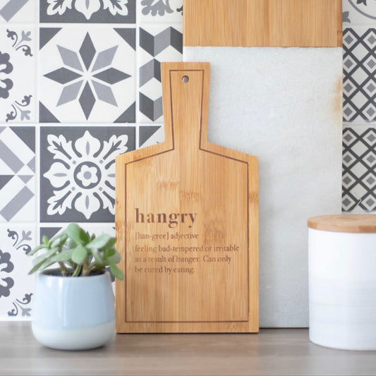 Hangry Bamboo Paddle Chopping Board