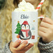 Personalised Penguin Christmas Plastic Mug