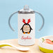 Personalised Christmas Penguin Stainless Steal Sippy Cup