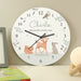 Personalised Woodland Animals Nursery Baby Wooden Clock