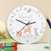 Personalised Woodland Animals Nursery Baby Wooden Clock