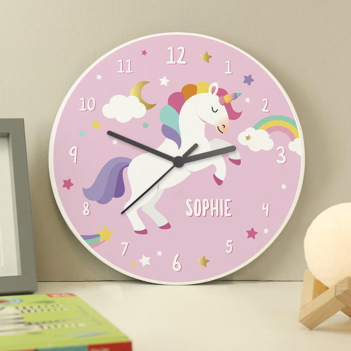 Personalised Children’s Unicorn Wooden Wall Clock