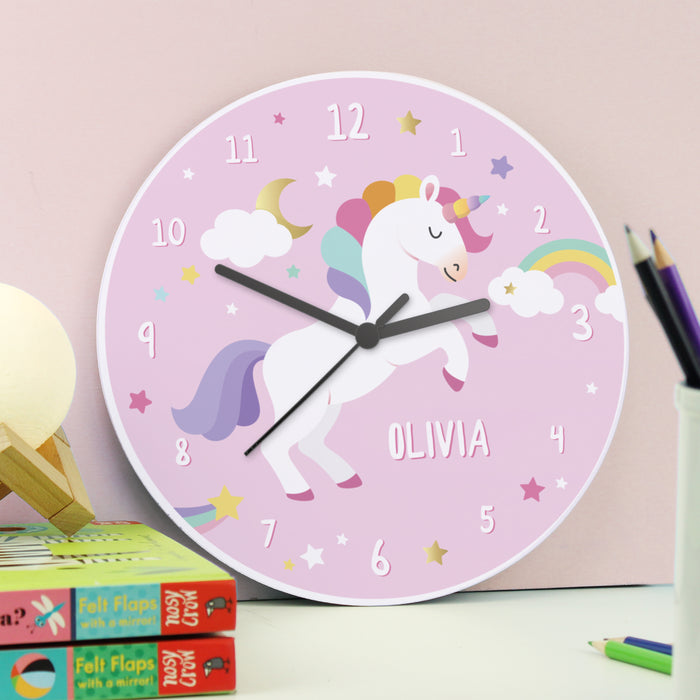 Personalised Children’s Unicorn Wooden Wall Clock