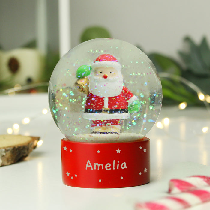 Personalised Santa Name Only Christmas Snow Globe