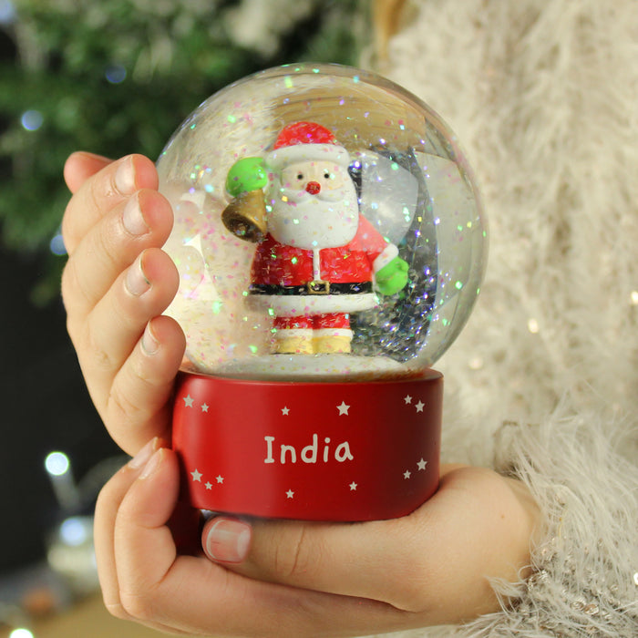 Personalised Santa Name Only Christmas Snow Globe