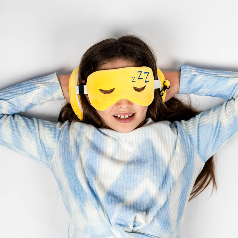 Relaxeazzz Emoji Snoozie the Sleeping Head Plush Travel Pillow & Eye Mask