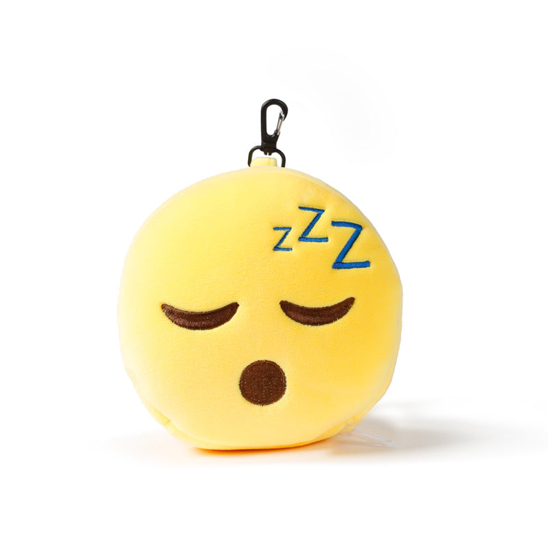 Relaxeazzz Emoji Snoozie the Sleeping Head Plush Travel Pillow & Eye Mask