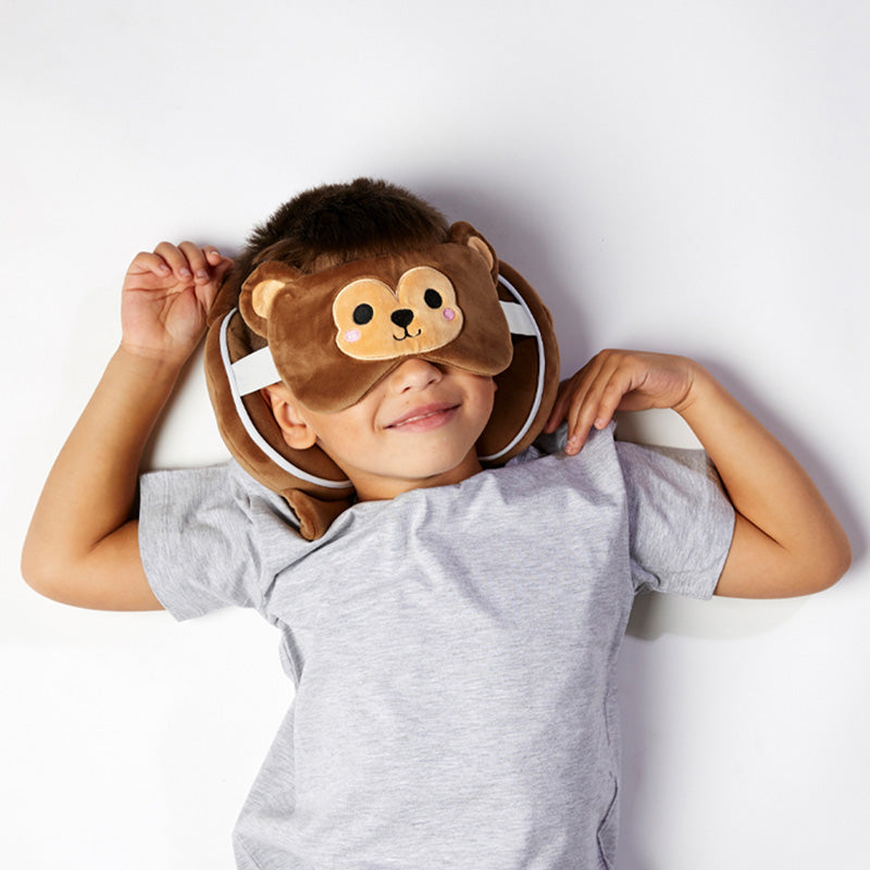 Relaxeazzz Monkey Plush Travel Pillow & Eye Mask