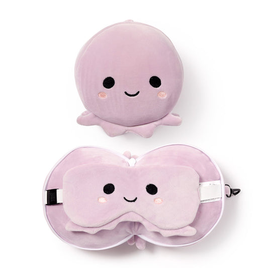 Relaxeazzz Adoramals Octopus Plush Travel Pillow & Eye Mask