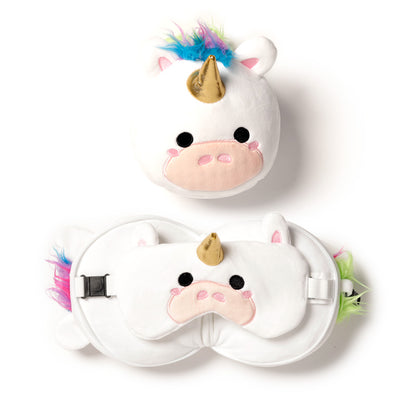 Relaxeazzz Unicorn Plush Travel Pillow & Eye Mask