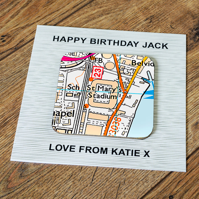 Southampton Stadium Map Coaster & Greetings Card