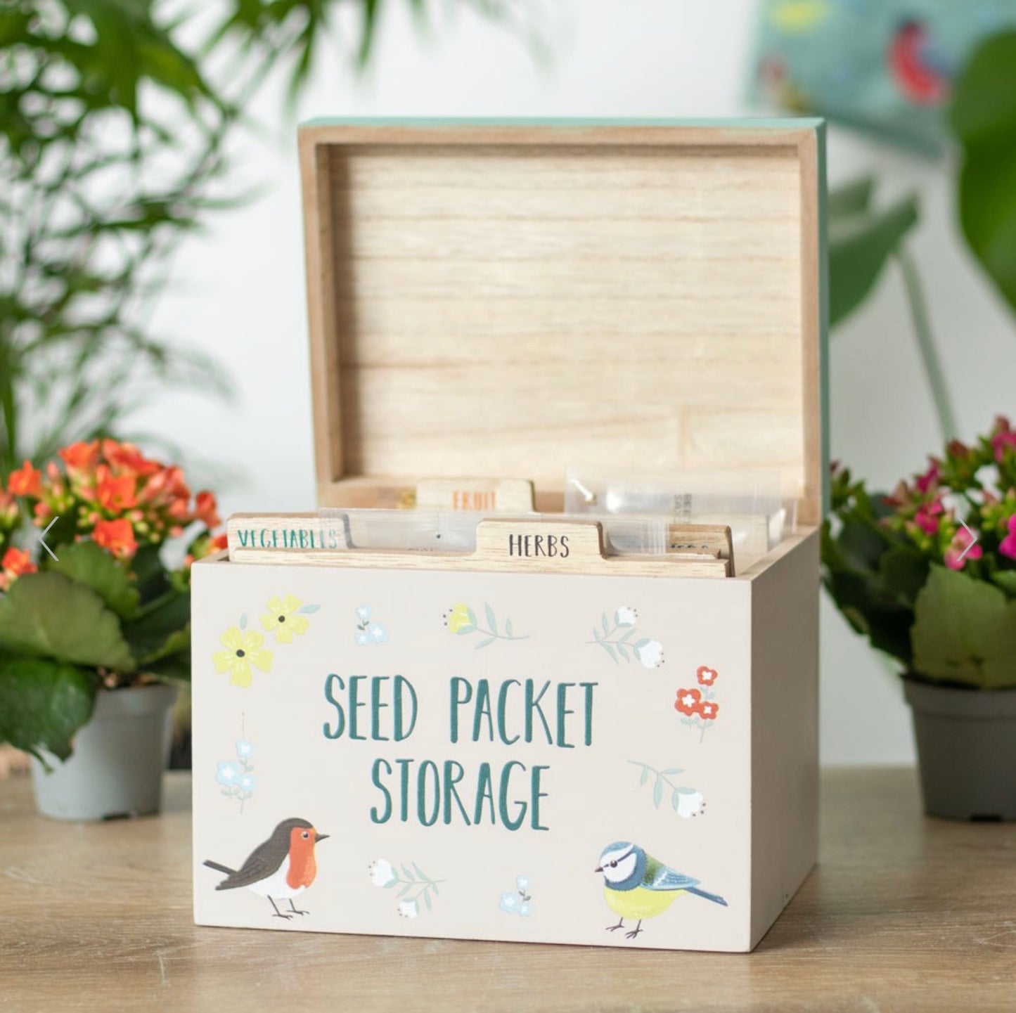 British Garden Birds Seed Packet Storage Box