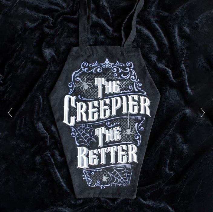 The Creepier the Better Coffin Shaped Gothic Tote Bag