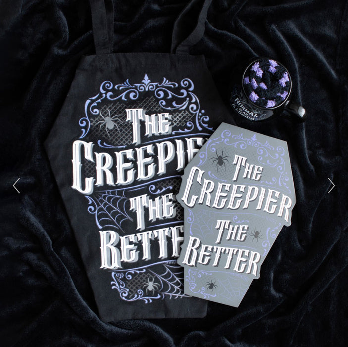 The Creepier the Better Coffin Shaped Gothic Tote Bag