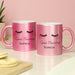 Personalised Eyelashes Pink Glitter Ceramic Mug