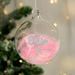 Personalised Name Pink Feather Silver Heart Glass Bauble