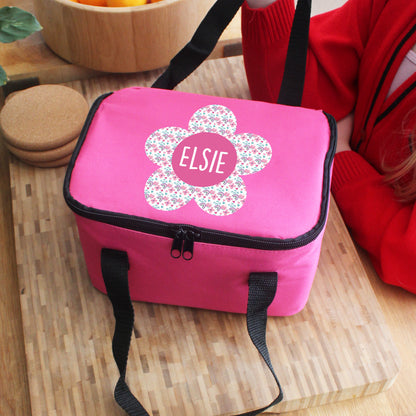 Personalised Flower Lunch Bag - Pink