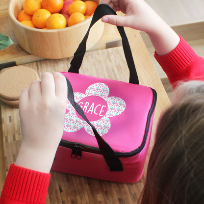 Personalised Flower Lunch Bag - Pink