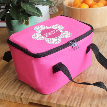 Personalised Flower Lunch Bag - Pink