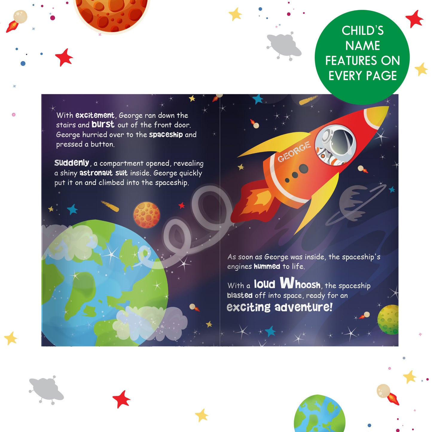 Personalised Children’s Space Story Book