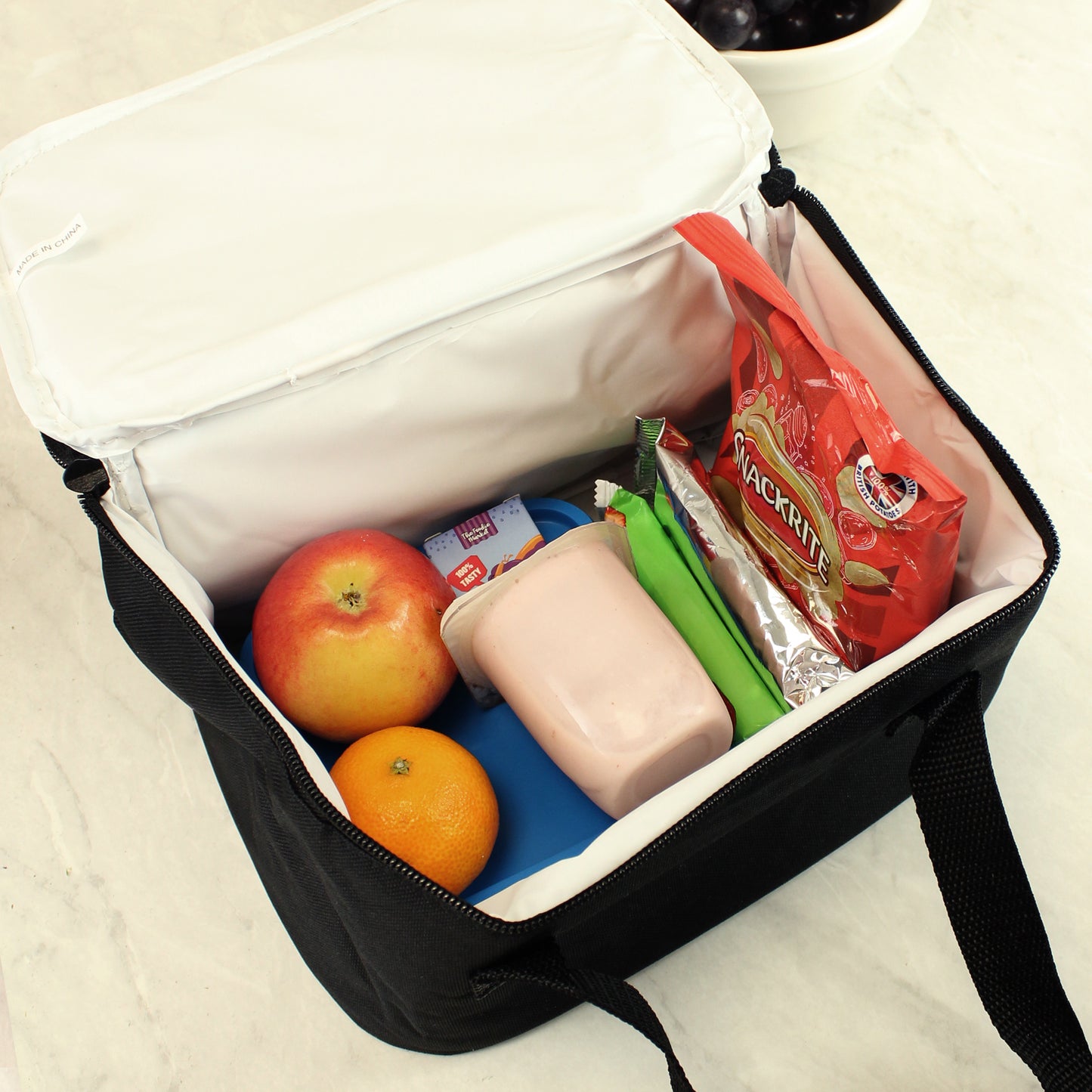 Personalised Badge Lunch Bag - Black