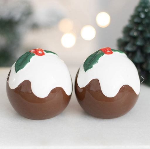 Christmas Pudding Salt and Pepper Shakers Set