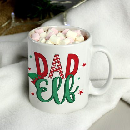 Personalised Dad Elf Christmas Mug