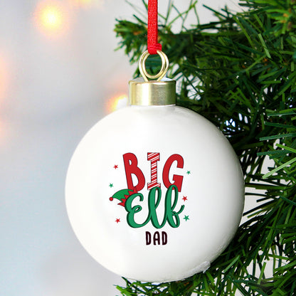 Personalised Big Elf Christmas Bauble