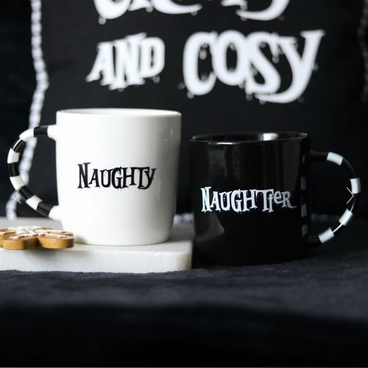 Gothic Christmas Naughty and Naughtier Couples Mug Set