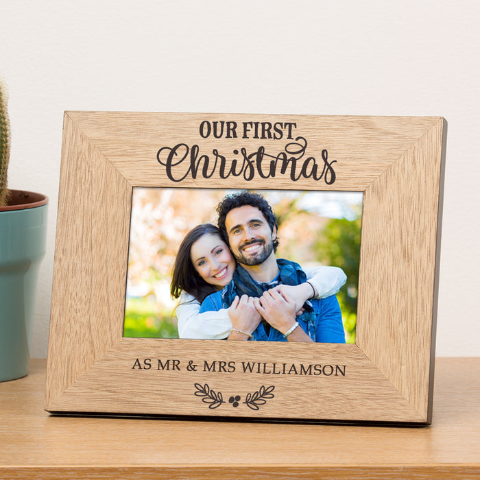 Personalised Our First Christmas Photo Frame