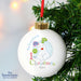 Personalised The Snowman & the Snowdog My 1st Christmas Blue Bauble