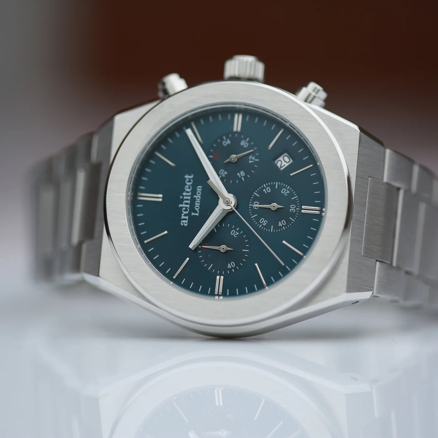 Engraved Men's Architect Orbix Chronograph Blue Watch