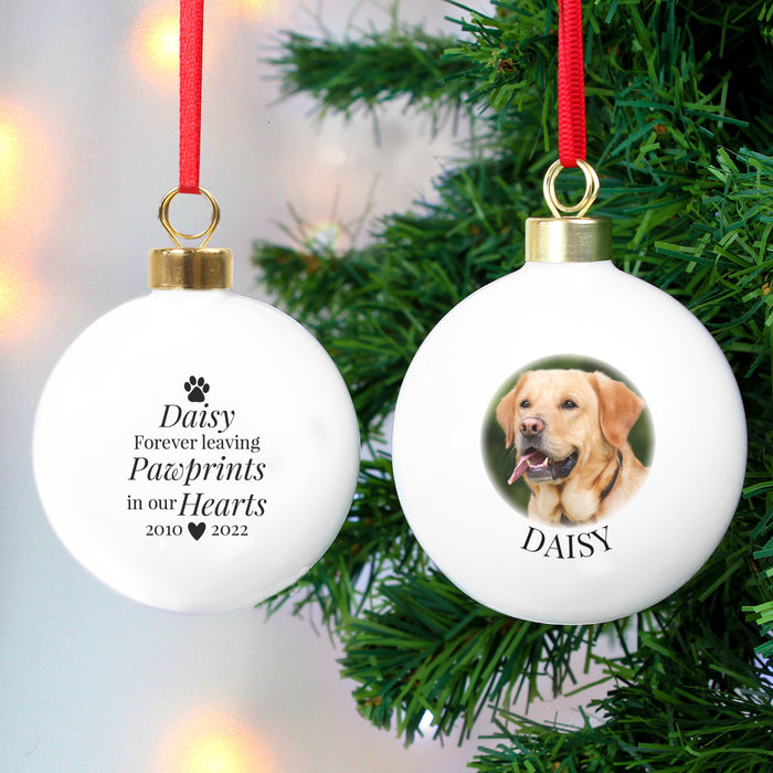 Personalised Pet Memorial Photo Christmas Bauble