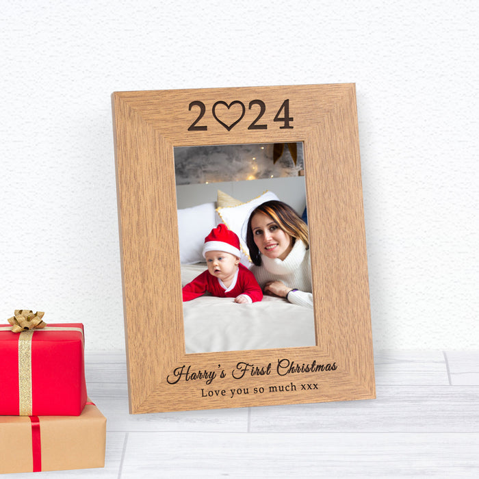 Personalised Baby's First Christmas Photo Frame