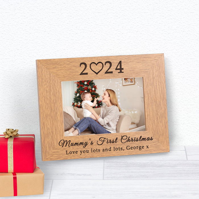 Personalised Mummy's First Christmas Photo Frame